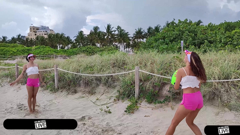 Immoral Live: Football Playing Beach Babes W Little Bush Jc Wilds &amp; Sofie...