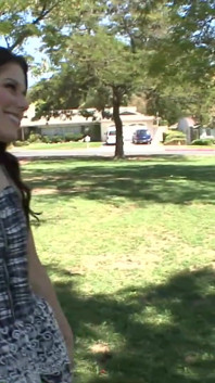 Adorable brunette teen gets banged by big cock
