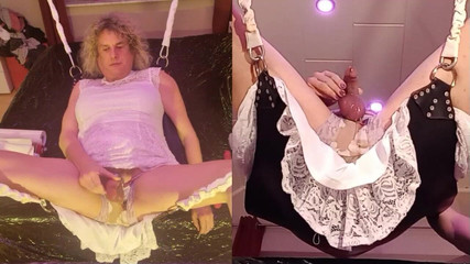TSLillySophie: TS Lilly Sophie Искусственная вагина трахается в слинге и кончает