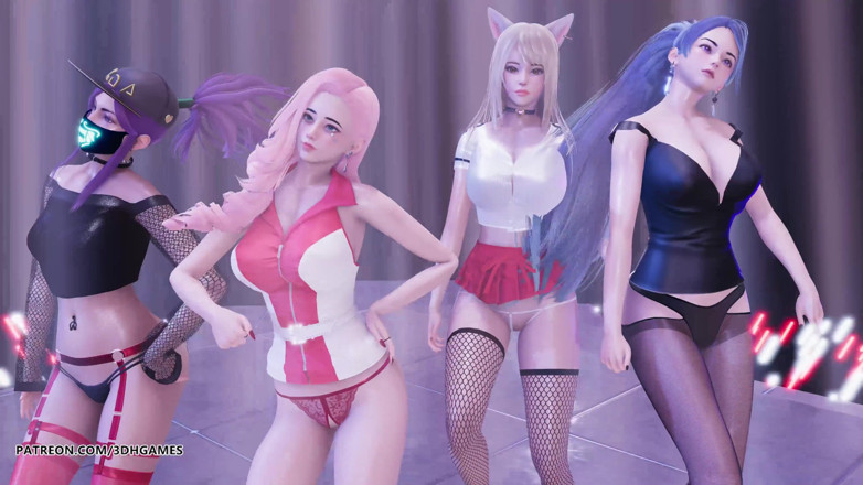 3D-Hentai Games: [MMD] T ara - 레전드 KDA 4K 60FPS의 섹시한 Kpop 댄스 리그 Ahri Kaisa Seraphine의 벌거벗은 댄스