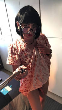 Andreina the Sissy Wearing Black Nails