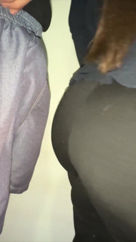 Big-bootied Girl Gropes a Stranger's Penis