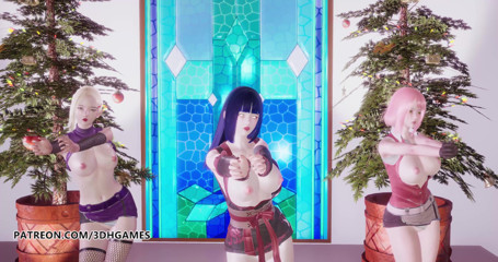 3D-Hentai Games: Twice - Feel special striptease Ino Sakura Hinata 3D erotic dance Naruto...