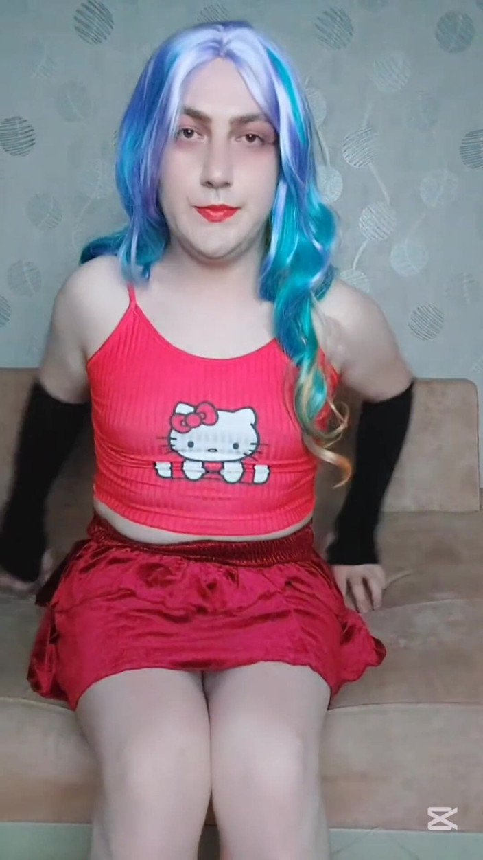 Kitty_Cross: Толстушка-блондинка ледибой, фембой-косплейер-модель