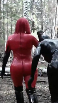 Latex Fetish Play with Rubber Doll