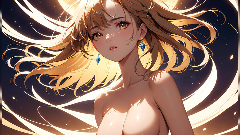 LustRender: Golden Breeze: een mooie jonge vrouw in een dromerige gloed