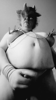 Tits Out in Ripped Stockings - Long Phone 1 on 1 in B&w