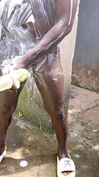 Outdoor Shower Takes Into Wide Cumshots