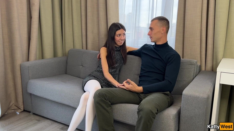 Katty West: Seks analny na pierwszej randce z piękną w białych rajstopach