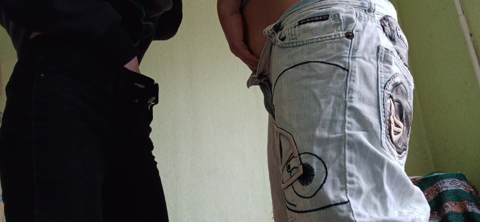 Lesbian-illusion: Two Girlfriends Masturbate and Cum in Jeans