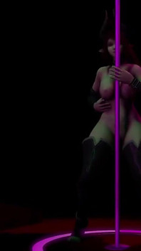 Red Hot Succubus Demon Girl Pole Dancing - 3D Porn