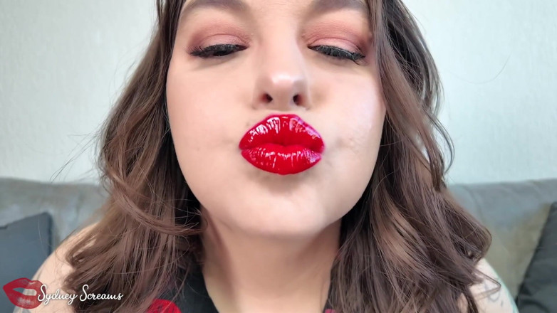 Sydney screams fetish: Glossy Red Lips JOI