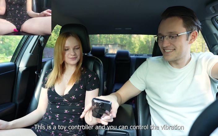 Verlonis: Сюрприз Verlonis для Justin Lush Control внутри ее киски во время вождения автомобиля на публике