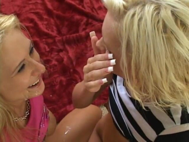 Radical: Two horny blonde sluts sucking big cock