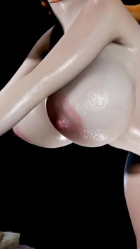 3Dぽっちゃり系アジア人熟女裸で彼女の巨大なおっぱいと巨大なお尻が激しく犯された