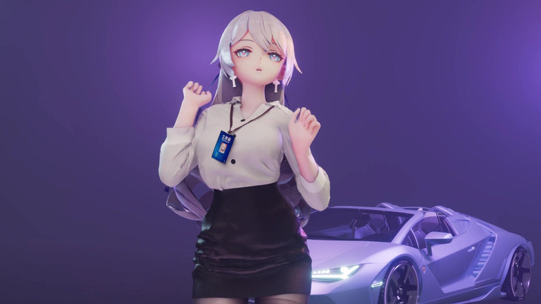 MikuMotion: 실례합니다; 겐신 영향; 흑인 대물 자지에게 따먹히는 흑인 대 사무실 여자 유니폼; 펜슬 스커트; 가랑이 없는 블랙 스타킹; 에로 문신