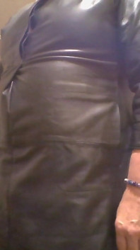 Wanking in a Leather Dress
