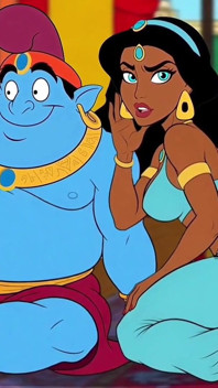Futanari. La princesse Jasmine avec une grosse bite. Série porno Aladin.