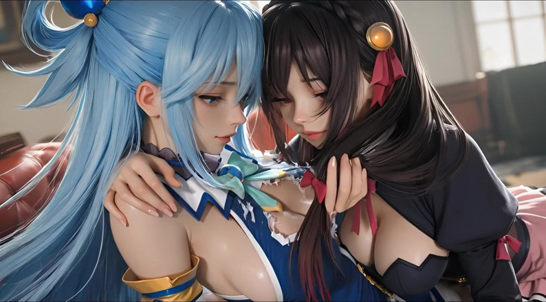 Iani media: Sfw Aqua and Yunyun From Konosuba Soft Show Touching and...