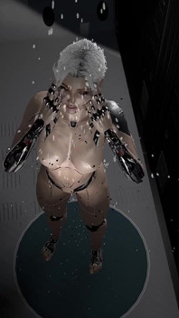 Cyberpunk piliç duş alırken izliyorum