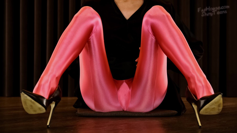 Shiny teens: Stoking spandeks 927 shiny rose