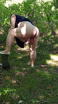 Stepmother in the Park Masturbates Her Pussy to a Powerful Squirt