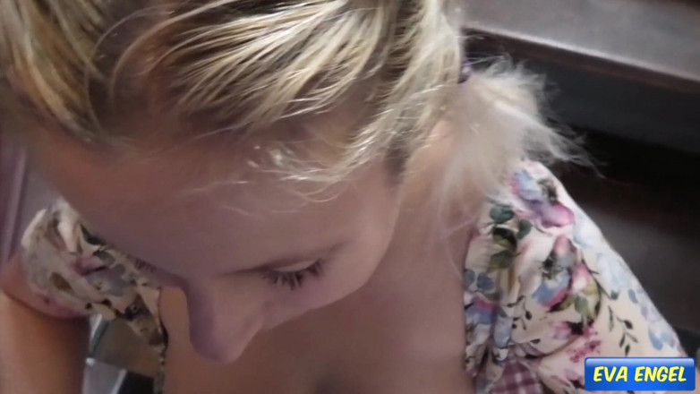 Eva Engel: Naughty neighbor cums in pussy as I clean the straircase