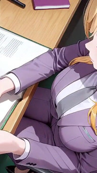 Blonde Boss in Purple Suit! Office Train Private Moments. She's Multitasking with Files While Secretly Adjusting Her Skirt...