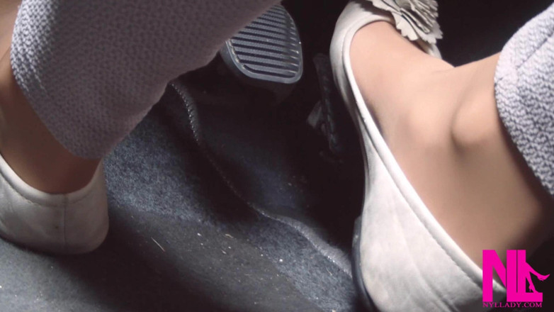 Nyllady: Soft Revving and Delicate Pedal Pumping in Beige Flats on...
