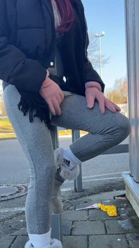 Tranny in Public! Remote Plug Lights up While Shopping! Erect Cock Because of Strong Vibrations!