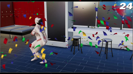 Virtual fantasy studio: Big boobs and booty 3D sexy girl with color tattoo striping...