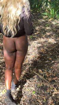Ebony Outdoor Solo Tease - Nude in the Woods