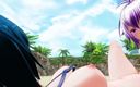 H3DC: 3d chicas hentai yuri se divierten en la playa