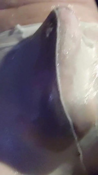 Watching Porn While Jerking off with Lots of Lube Wearing White Pantyhose