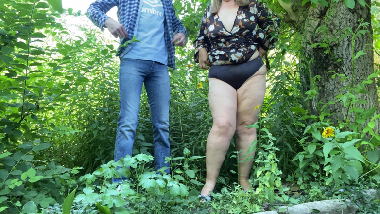 OurFetishLife: Chubby MILF in Short Dress Gets Cum Outdoors After Masturbation