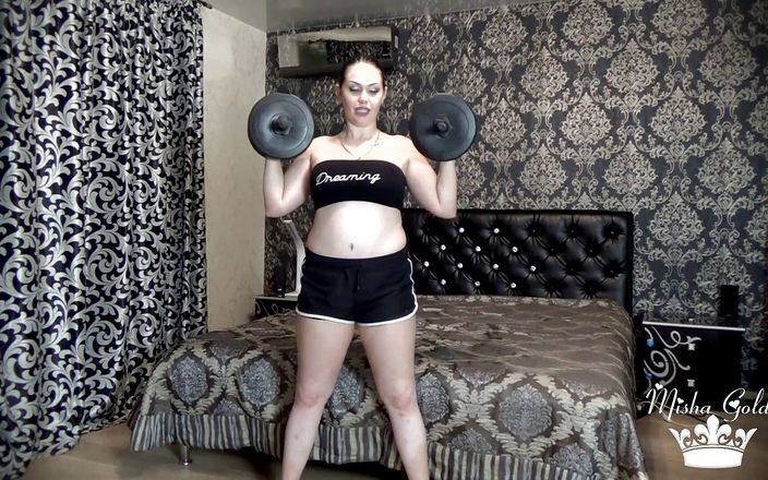 Goddess Misha Goldy: Gewichtheffen uitdaging met 40 herhalingen per oefening