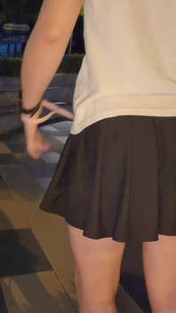Caged Sissy with Anal Toy Walking the Cat
