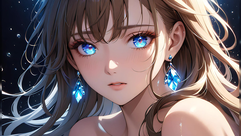 LustRender: 幽玄な感情 - アイガール、涙を流す親密なクローズアップ