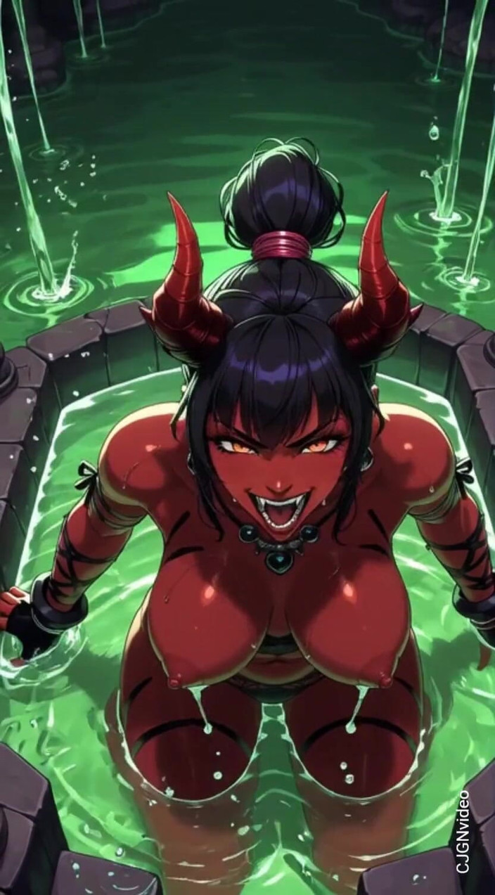 Hot girl dancing: 106. Demon sexy în Green Lava Pool (ai Animation)