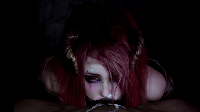 XART_GOLD: BBC. La Succube D’halloween Aux Cheveux Roux Avale Et Suce...