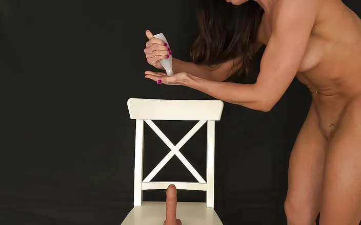 littlebuffbrunette: Stunning Brunette Fitness Model Rides a Huge Dildo