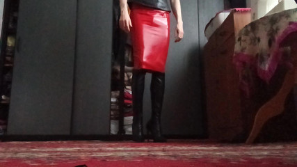 Governess Victorian fashion glamour: Kožené