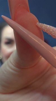 Rosa brilhante unhas adoração