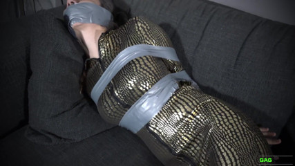 Gag Attack: Julia - Catsuit Tape Bondage