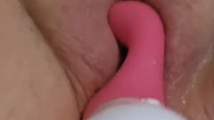 Stimulating My Pussy with Vibrating Dildo Cumming Hard