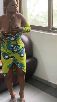 African Most Sexiest Black Girl Striptease in African Dress