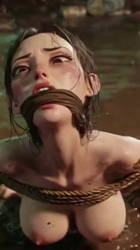 Filthy Bound Girl in Garbage - Horny & Begging for Cum Inside