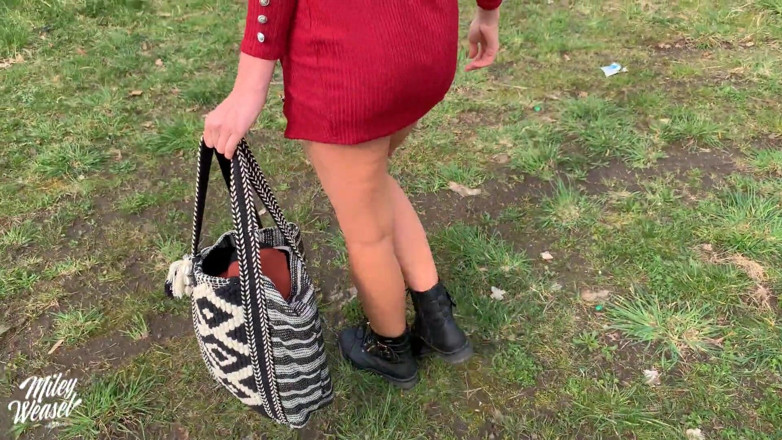 Miley Weasel: Hot German Miley Weasel Risky Sex in Public