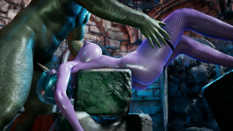 Honey Bttch: Slutty dark elf needs orc cock