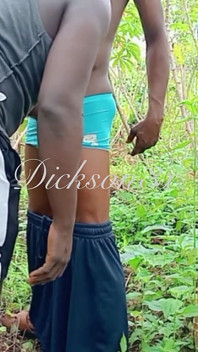 Ebony Big Waist Sucking up My Huge Black Cock in the Woods Before Banging His Fat Ass Doggy
